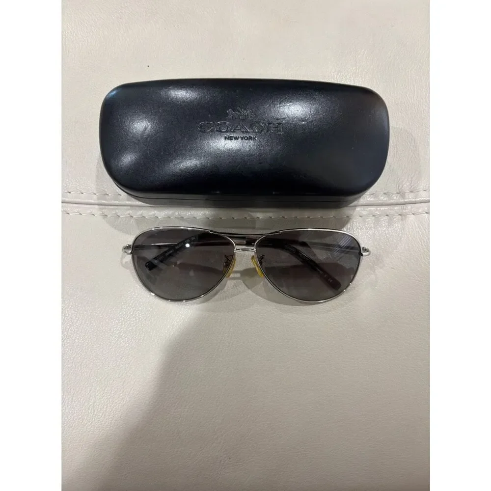Coach Juliana Silver Aviator Sunglasses